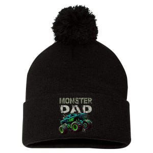 Monster Truck Dad Family Matching Monster Truck Lovers Pom Pom 12in Knit Beanie