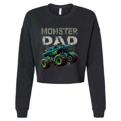 Monster Truck Dad Family Matching Monster Truck Lovers Cropped Pullover Crew