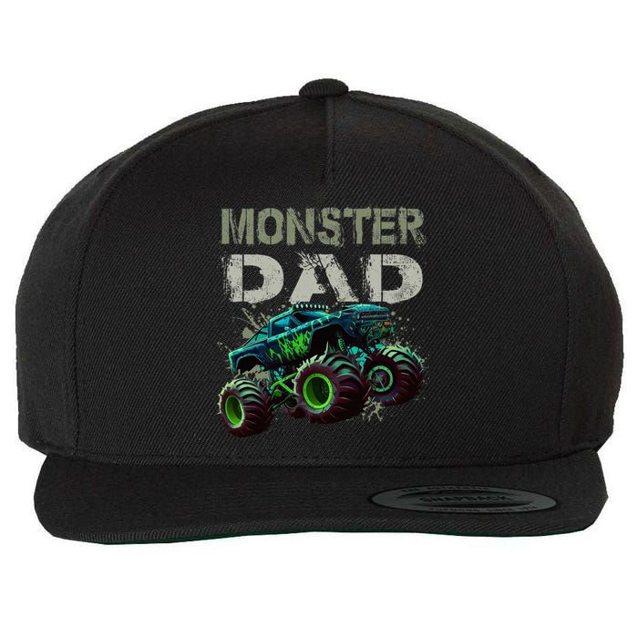 Monster Truck Dad Family Matching Monster Truck Lovers Wool Snapback Cap