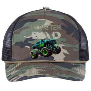 Monster Truck Dad Family Matching Monster Truck Lovers Retro Rope Trucker Hat Cap