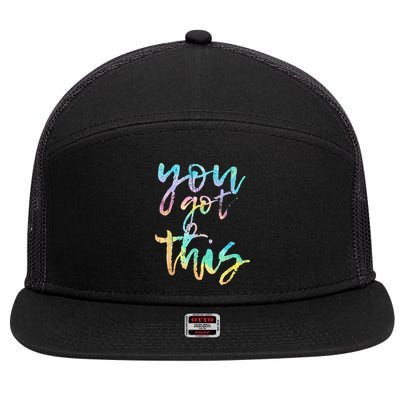 Motivational Testing Day Teacher You Got This Rock The Test 7 Panel Mesh Trucker Snapback Hat