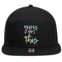 Motivational Testing Day Teacher You Got This Rock The Test 7 Panel Mesh Trucker Snapback Hat