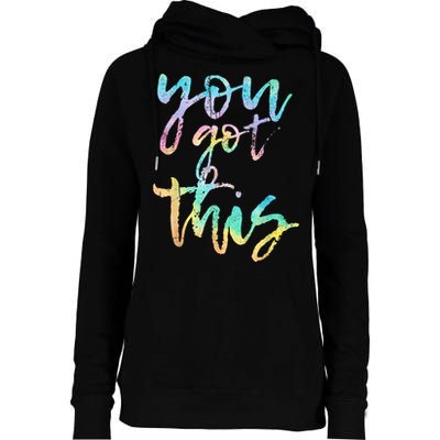 Motivational Testing Day Teacher You Got This Rock The Test Womens Funnel Neck Pullover Hood