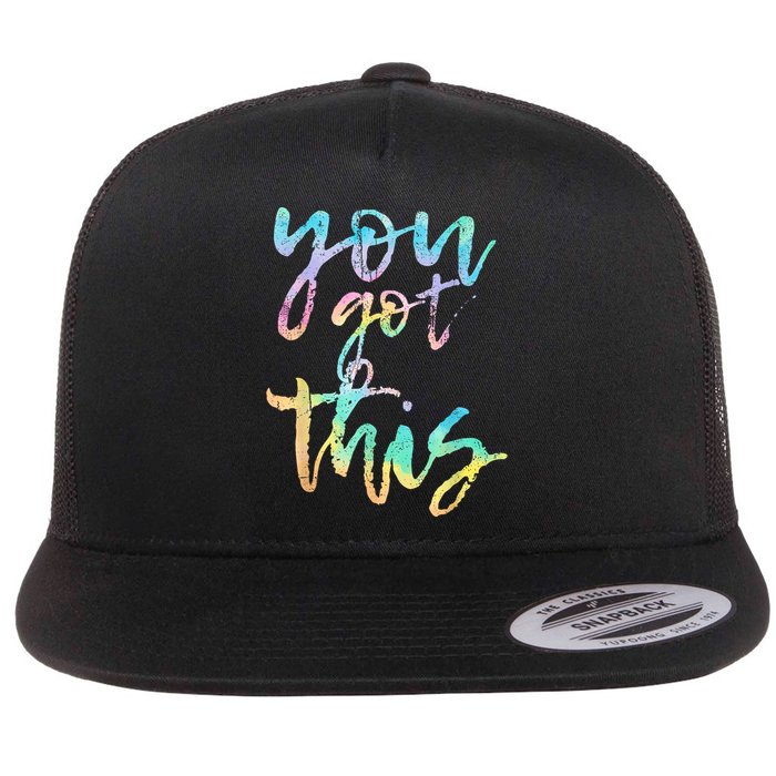 Motivational Testing Day Teacher You Got This Rock The Test Flat Bill Trucker Hat