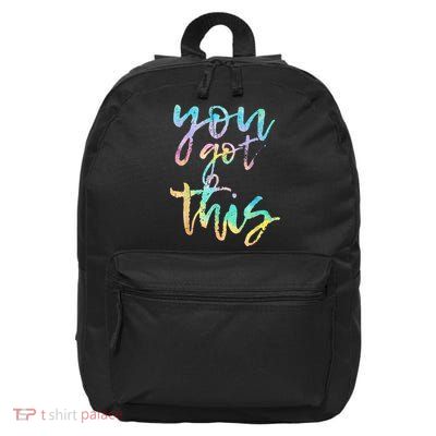 Motivational Testing Day Teacher You Got This Rock The Test 16 in Basic Backpack