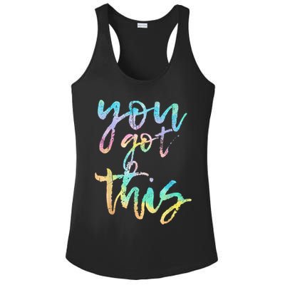 Motivational Testing Day Teacher You Got This Rock The Test Ladies PosiCharge Competitor Racerback Tank