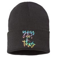Motivational Testing Day Teacher You Got This Rock The Test Sustainable Knit Beanie