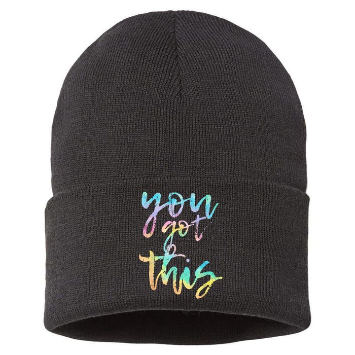 Motivational Testing Day Teacher You Got This Rock The Test Sustainable Knit Beanie