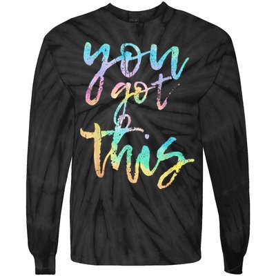 Motivational Testing Day Teacher You Got This Rock The Test Tie-Dye Long Sleeve Shirt