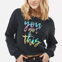 Motivational Testing Day Teacher You Got This Rock The Test Cropped Pullover Crew