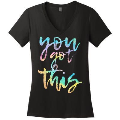 Motivational Testing Day Teacher You Got This Rock The Test Women's V-Neck T-Shirt