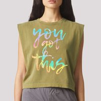 Motivational Testing Day Teacher You Got This Rock The Test Garment-Dyed Women's Muscle Tee
