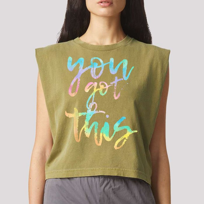 Motivational Testing Day Teacher You Got This Rock The Test Garment-Dyed Women's Muscle Tee