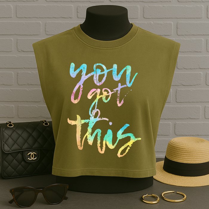 Motivational Testing Day Teacher You Got This Rock The Test Garment-Dyed Women's Muscle Tee