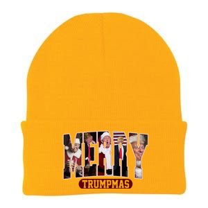 Merry Trumpmas Donald Trump 47th President Of The United States Christmas Knit Cap Winter Beanie