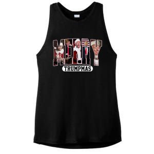 Merry Trumpmas Donald Trump 47th President Of The United States Christmas Ladies PosiCharge Tri-Blend Wicking Tank