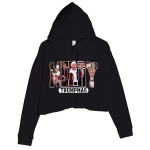 Merry Trumpmas Donald Trump 47th President Of The United States Christmas Crop Fleece Hoodie