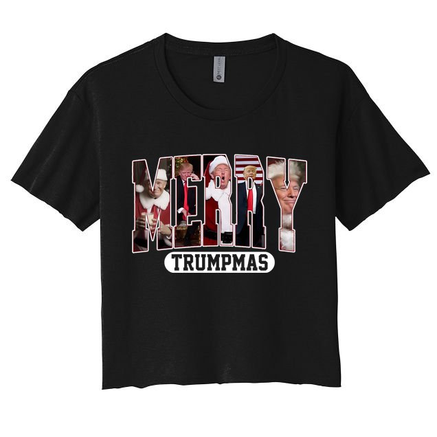 Merry Trumpmas Donald Trump 47th President Of The United States Christmas Crop Top