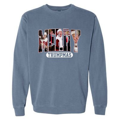 Merry Trumpmas Donald Trump 47th President Of The United States Christmas Garment-Dyed Sweatshirt