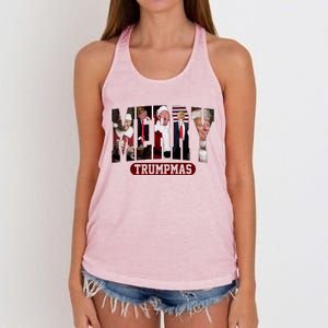 Merry Trumpmas Donald Trump 47th President Of The United States Christmas Women's Knotted Racerback Tank