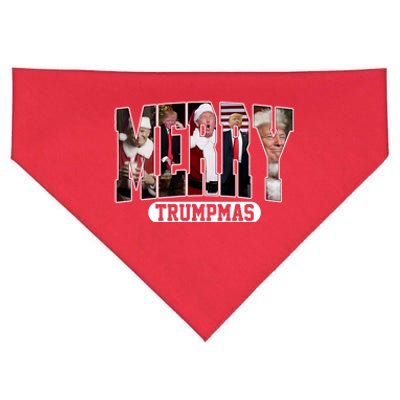 Merry Trumpmas Donald Trump 47th President Of The United States Christmas USA-Made Doggie Bandana