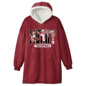 Merry Trumpmas Donald Trump 47th President Of The United States Christmas Hooded Wearable Blanket