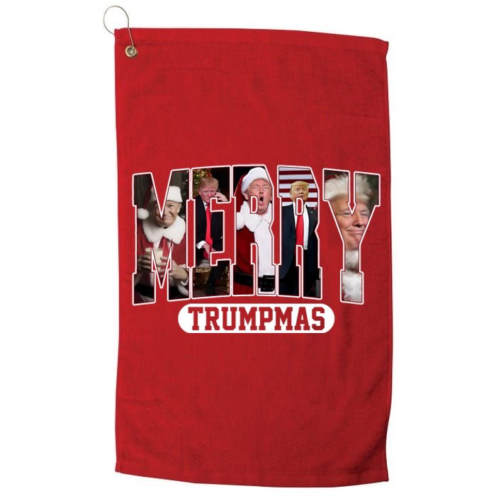 Merry Trumpmas Donald Trump 47th President Of The United States Christmas Platinum Collection Golf Towel