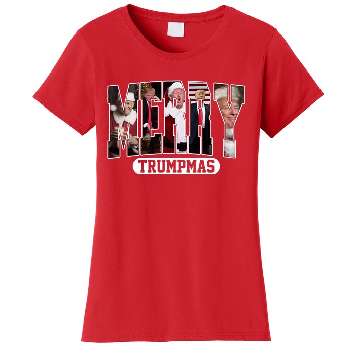 Merry Trumpmas Donald Trump 47th President Of The United States Christmas Women's T-Shirt