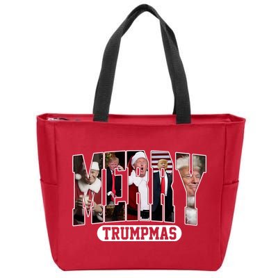 Merry Trumpmas Donald Trump 47th President Of The United States Christmas Zip Tote Bag