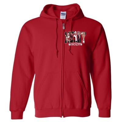 Merry Trumpmas Donald Trump 47th President Of The United States Christmas Full Zip Hoodie