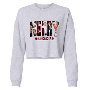 Merry Trumpmas Donald Trump 47th President Of The United States Christmas Cropped Pullover Crew