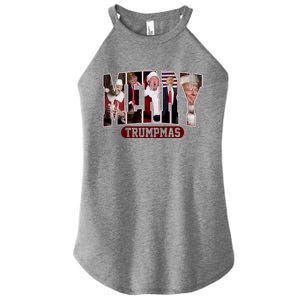 Merry Trumpmas Donald Trump 47th President Of The United States Christmas Women's Perfect Tri Rocker Tank