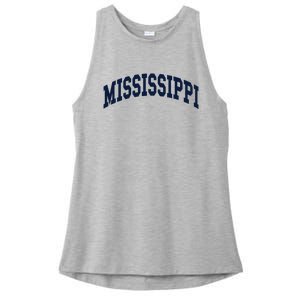 Mississippi Throwback Design Classic Ladies PosiCharge Tri-Blend Wicking Tank