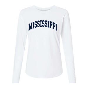 Mississippi Throwback Design Classic Womens Cotton Relaxed Long Sleeve T-Shirt