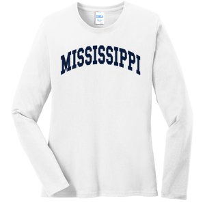 Mississippi Throwback Design Classic Ladies Long Sleeve Shirt