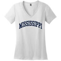 Mississippi Throwback Design Classic Women's V-Neck T-Shirt