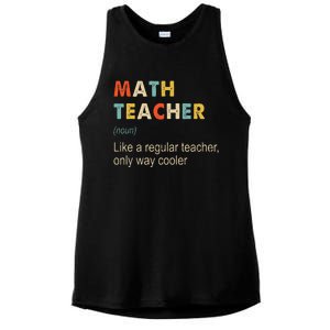 Math Teacher Definition Funny Teaching School Ladies PosiCharge Tri-Blend Wicking Tank