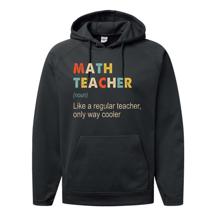 Math Teacher Definition Funny Teaching School Performance Fleece Hoodie