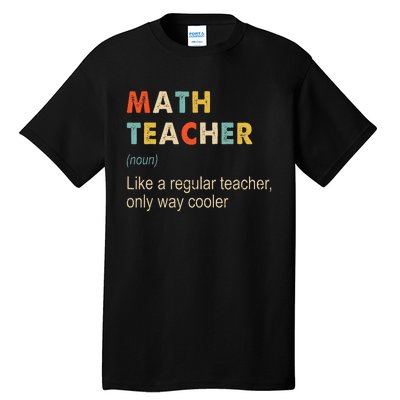 Math Teacher Definition Funny Teaching School Tall T-Shirt