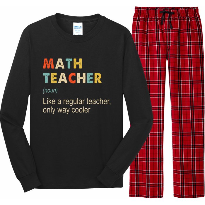 Math Teacher Definition Funny Teaching School Long Sleeve Pajama Set