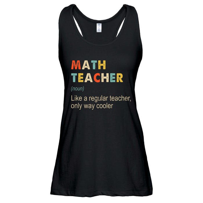 Math Teacher Definition Funny Teaching School Ladies Essential Flowy Tank