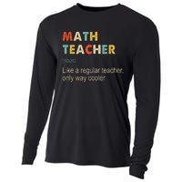 Math Teacher Definition Funny Teaching School Cooling Performance Long Sleeve Crew