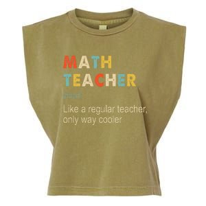 Math Teacher Definition Funny Teaching School Garment-Dyed Women's Muscle Tee