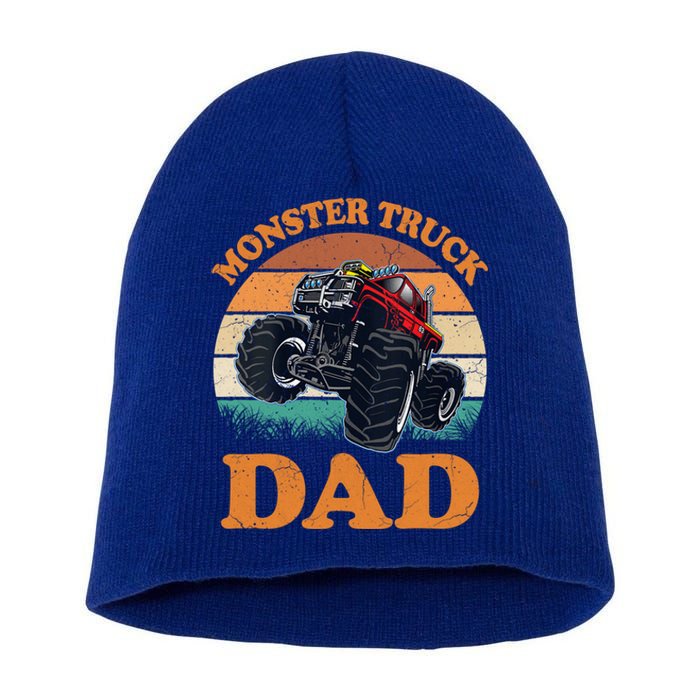 Monster Truck Dad Gift Retro Vintage Monster Truck Gift Short Acrylic Beanie