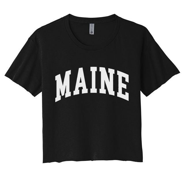 Maine Throwback Design Classic Women's Crop Top Tee