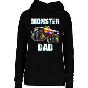 Monster Truck Dad Womens Funnel Neck Pullover Hood