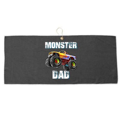 Monster Truck Dad Large Microfiber Waffle Golf Towel