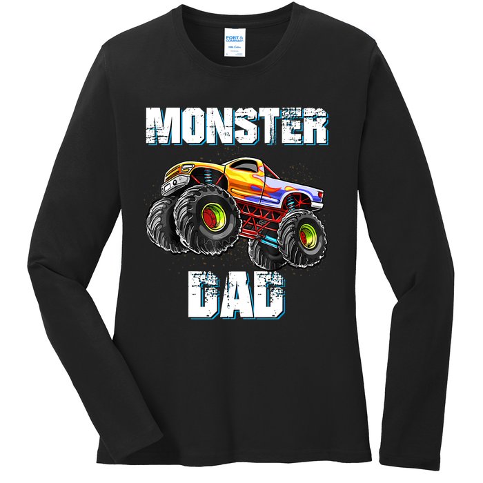 Monster Truck Dad Ladies Long Sleeve Shirt