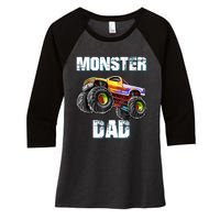 Monster Truck Dad Women's Tri-Blend 3/4-Sleeve Raglan Shirt