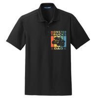 Monster Truck Dad Retro Vintage Monster Truck Dry Zone Grid Polo